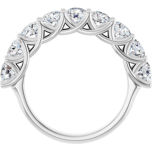 10K Gold Round Lab-Grown Diamond Woven-Design Anniversary Band – 1 1/2–3 CTW - White Gold - view 2