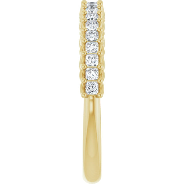 10K Gold Square Lab-Grown Diamond Woven-Design Anniversary Band – 1/3–1 1/4 CTW - Yellow Gold - view 4