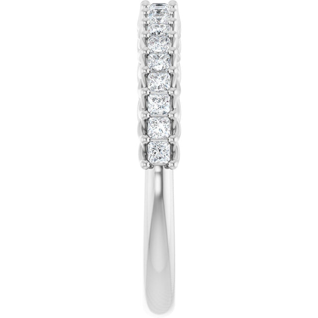 10K Gold Square Natural Diamond Woven-Design Anniversary Band – 1/3–1 1/3 CTW - White Gold - view 4