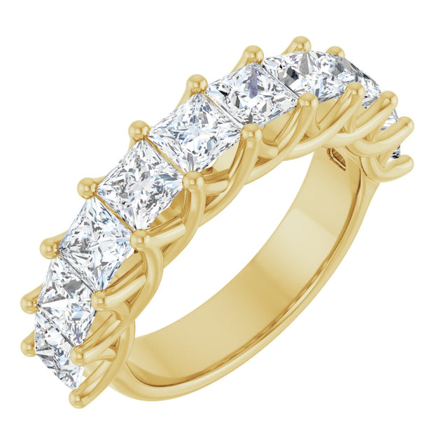 10K Gold Square Lab-Grown Diamond Woven-Design Anniversary Band – 1 3/8–4 CTW - Yellow Gold