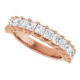 10K Gold Square Natural Diamond Woven-Design Anniversary Band – 1 3/4–3 9/10 CTW - Rose Gold - view 5