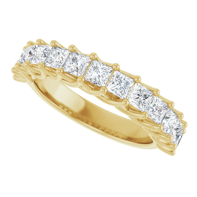 10K Gold Square Lab-Grown Diamond Woven-Design Anniversary Band – 1 3/8–4 CTW - Yellow Gold - view 5
