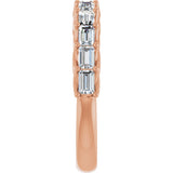 10K Gold Straight Baguette Lab-Grown Diamond Woven-Design Anniversary Band – 9/10 CTW - Rose Gold - view 4