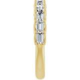 14K Gold Straight Baguette Natural Diamond Woven-Design Anniversary Band – 3/8–3/4 CTW - Yellow Gold - view 4