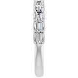 14K Gold Straight Baguette Natural Diamond Woven-Design Anniversary Band – 3/8–3/4 CTW - White Gold - view 4
