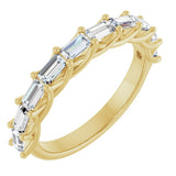 10K Gold Straight Baguette Natural Diamond Woven-Design Anniversary Band – 1/3–7/8 CTW - Yellow Gold