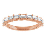 10K Gold Straight Baguette Lab-Grown Diamond Woven-Design Anniversary Band – 1/3–5/8 CTW - Rose Gold - view 3