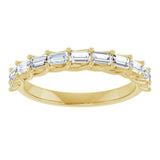 10K Gold Straight Baguette Natural Diamond Woven-Design Anniversary Band – 1/3–7/8 CTW - Yellow Gold - view 3