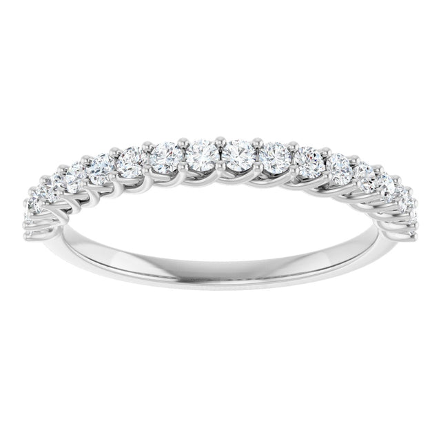 10K Gold Round Lab-Grown Diamond Woven-Design Anniversary Band – 1/8–1/3 CTW - White Gold - view 3