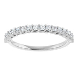 10K Gold Round Natural Diamond Woven-Design Anniversary Band – 1/8–1/3 CTW - White Gold - view 3