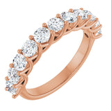 10K Gold Round Lab-Grown Diamond Woven-Design Anniversary Band – 1/2–1 1/3 CTW - Rose Gold