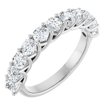 10K Gold Round Lab-Grown Diamond Woven-Design Anniversary Band – 1/2–1 1/3 CTW - White Gold