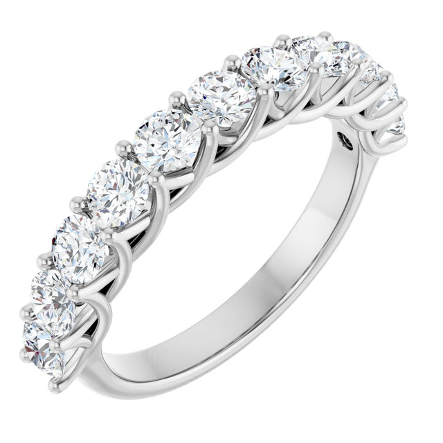 10K Gold Round Lab-Grown Diamond Woven-Design Anniversary Band – 1/2–1 1/3 CTW - White Gold