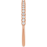 10K Gold Round Natural Diamond Woven-Design Anniversary Band – 1/8–1/3 CTW - Rose Gold - view 4