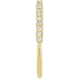 10K Gold Round Natural Diamond Woven-Design Anniversary Band – 1/8–1/3 CTW - Yellow Gold - view 4