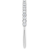 10K Gold Round Natural Diamond Woven-Design Anniversary Band – 1/8–1/3 CTW - White Gold - view 4
