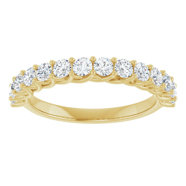 10K Gold Round Natural Diamond Woven-Design Anniversary Band – 3/8–1 1/3 CTW - Yellow Gold - view 3