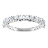 10K Gold Round Lab-Grown Diamond Woven-Design Anniversary Band – 1/2–1 1/3 CTW - White Gold - view 3