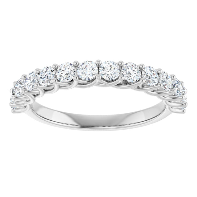 10K Gold Round Lab-Grown Diamond Woven-Design Anniversary Band – 1/2–1 1/3 CTW - White Gold - view 3