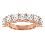 10K Gold Round Natural Diamond Woven-Design Anniversary Band – 1 5/8–2 3/4 CTW - Rose Gold - view 3