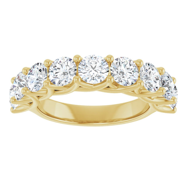 10K Gold Round Natural Diamond Woven-Design Anniversary Band – 1 5/8–2 3/4 CTW - Yellow Gold - view 3