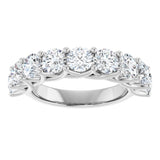 10K Gold Round Natural Diamond Woven-Design Anniversary Band – 1 5/8–2 3/4 CTW - White Gold - view 3