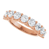 10K Gold Round Lab-Grown Diamond Woven-Design Anniversary Band – 1 1/2–3 CTW - Rose Gold - view 5