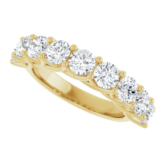 10K Gold Round Lab-Grown Diamond Woven-Design Anniversary Band – 1 1/2–3 CTW - Yellow Gold - view 5