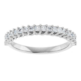 10K Gold Square Natural Diamond Woven-Design Anniversary Band – 1/3–1 1/3 CTW - White Gold - view 3
