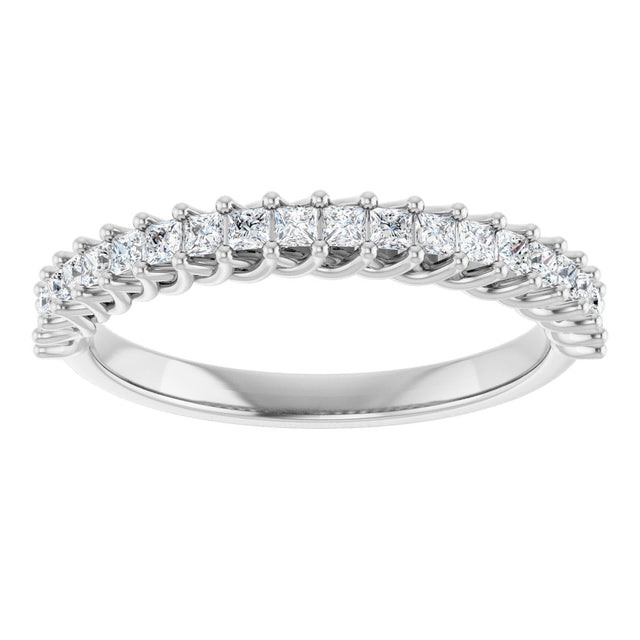 10K Gold Square Natural Diamond Woven-Design Anniversary Band – 1/3–1 1/3 CTW - White Gold - view 3