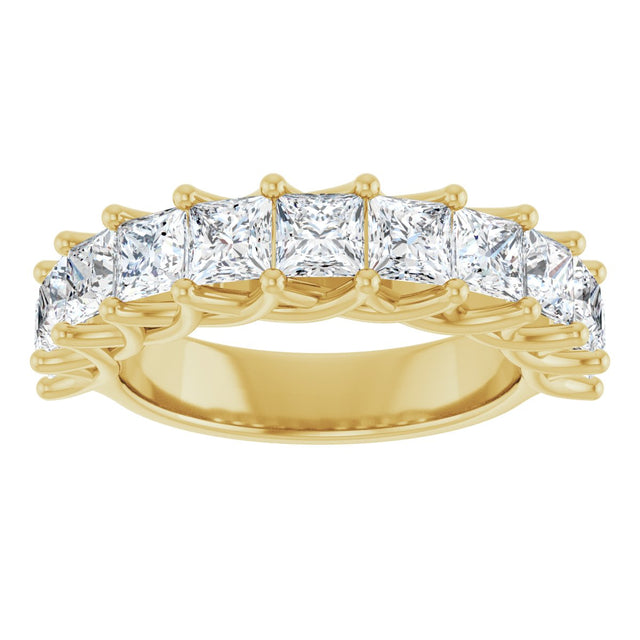 10K Gold Square Lab-Grown Diamond Woven-Design Anniversary Band – 1 3/8–4 CTW - Yellow Gold - view 3