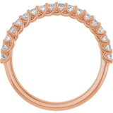 10K Gold Square Natural Diamond Woven-Design Anniversary Band – 1/3–1 1/3 CTW - Rose Gold - view 2