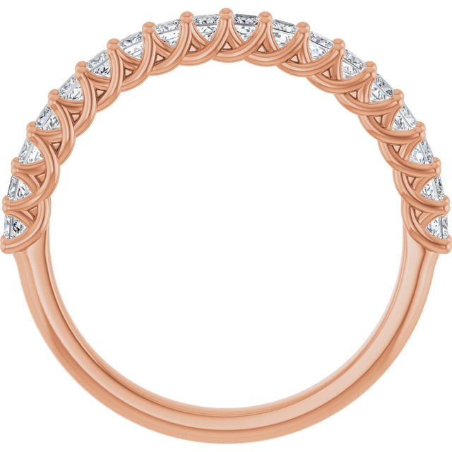 10K Gold Square Lab-Grown Diamond Woven-Design Anniversary Band – 1/3–1 1/4 CTW - Rose Gold - view 2