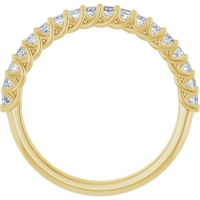 10K Gold Square Natural Diamond Woven-Design Anniversary Band – 1/3–1 1/3 CTW - Yellow Gold - view 2