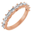 14K Gold Straight Baguette Natural Diamond Woven-Design Anniversary Band – 3/8–3/4 CTW - Rose Gold