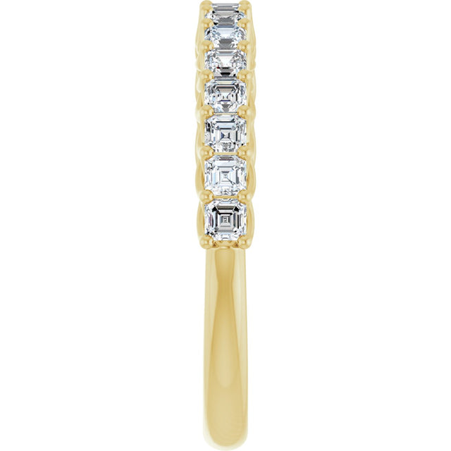 14K Gold Asscher Natural Diamond Woven-Design Anniversary Band – 3/4–1 1/8 CTW - Yellow Gold - view 4