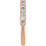 14K Gold Asscher Natural Diamond Woven-Design Anniversary Band – 3/4–1 1/8 CTW - Rose Gold - view 4