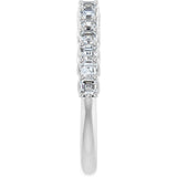 14K Gold Asscher Natural Diamond Woven-Design Anniversary Band – 3/4–1 1/8 CTW - White Gold - view 4