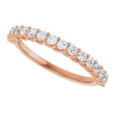 10K Gold Round Lab-Grown Diamond Woven-Design Anniversary Band – 1/2–1 1/3 CTW - Rose Gold - view 5
