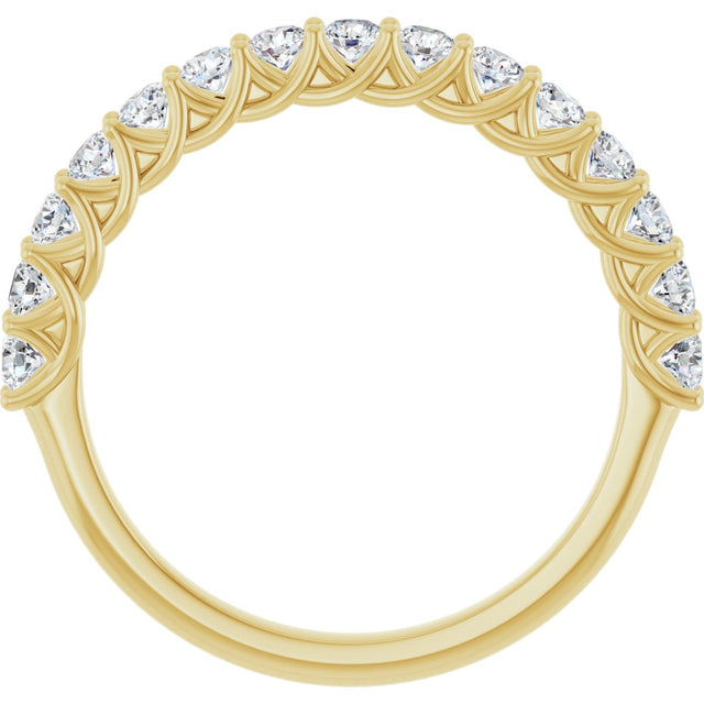 10K Gold Round Lab-Grown Diamond Woven-Design Anniversary Band – 1/2–1 1/3 CTW - Yellow Gold - view 2