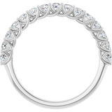 10K Gold Round Natural Diamond Woven-Design Anniversary Band – 3/8–1 1/3 CTW - White Gold - view 2