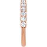 10K Gold Round Lab-Grown Diamond Woven-Design Anniversary Band – 1/2–1 1/3 CTW - Rose Gold - view 4