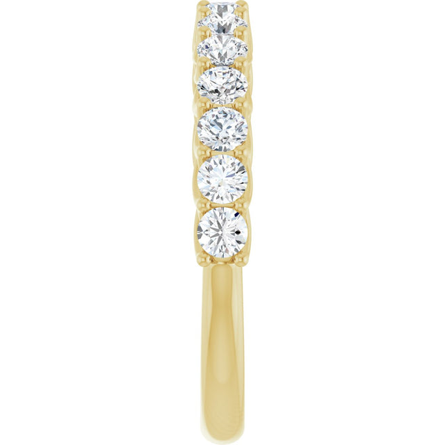 10K Gold Round Lab-Grown Diamond Woven-Design Anniversary Band – 1/2–1 1/3 CTW - Yellow Gold - view 4