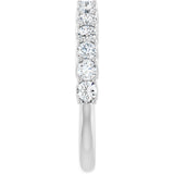 10K Gold Round Lab-Grown Diamond Woven-Design Anniversary Band – 1/2–1 1/3 CTW - White Gold - view 4