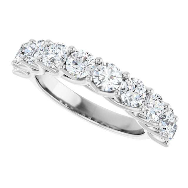 10K Gold Round Lab-Grown Diamond Woven-Design Anniversary Band – 1 1/2–3 CTW - White Gold - view 5
