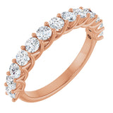 10K Gold Round Lab-Grown Diamond Woven-Design Anniversary Band – 1/2–1 1/3 CTW - Rose Gold