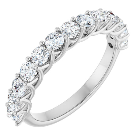 10K Gold Round Lab-Grown Diamond Woven-Design Anniversary Band – 1/2–1 1/3 CTW - White Gold