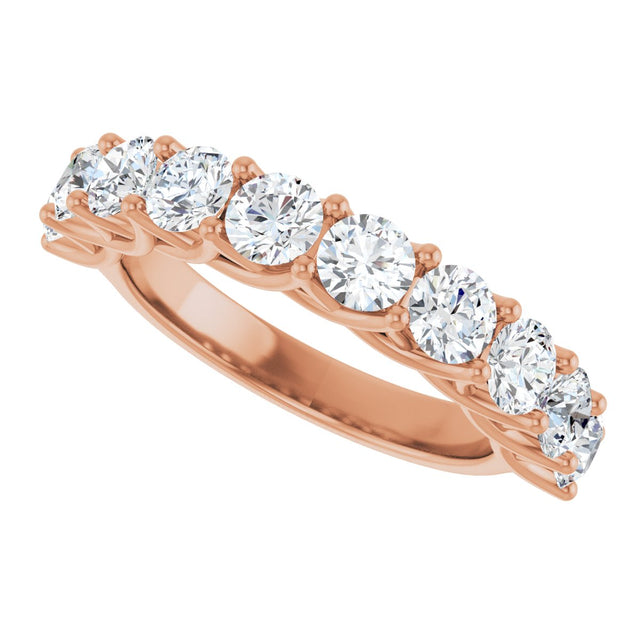 10K Gold Round Lab-Grown Diamond Woven-Design Anniversary Band – 1 1/2–3 CTW - Rose Gold - view 5