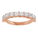 10K Gold Round Natural Diamond Woven-Design Anniversary Band – 3/8–1 1/3 CTW - Rose Gold - view 3