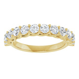 10K Gold Round Natural Diamond Woven-Design Anniversary Band – 3/8–1 1/3 CTW - Yellow Gold - view 3